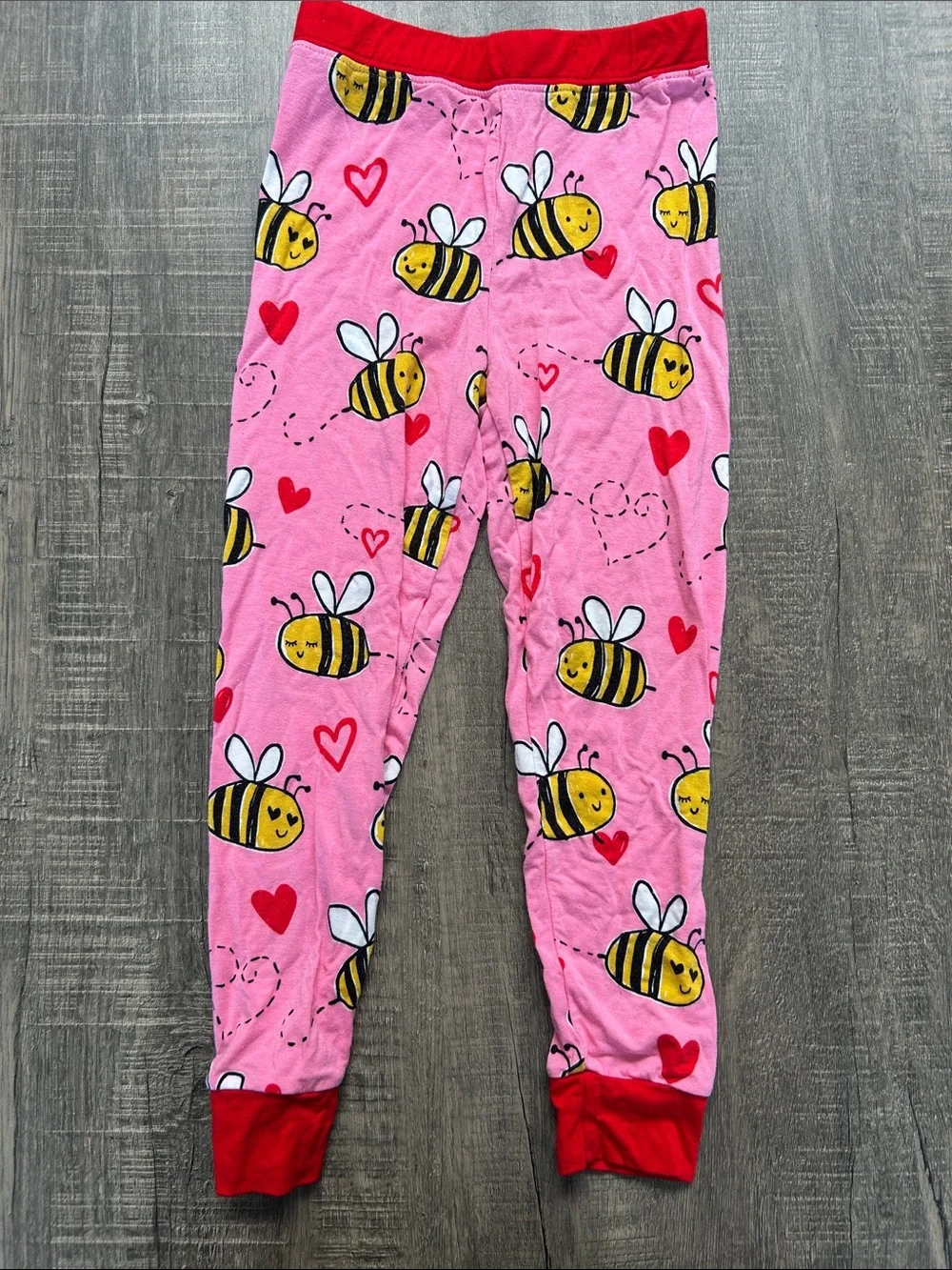 Little Sleepies Pink Bee Print Pajama Top with Red Trim